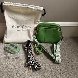 Pom Pom London Green Crossbody Bag